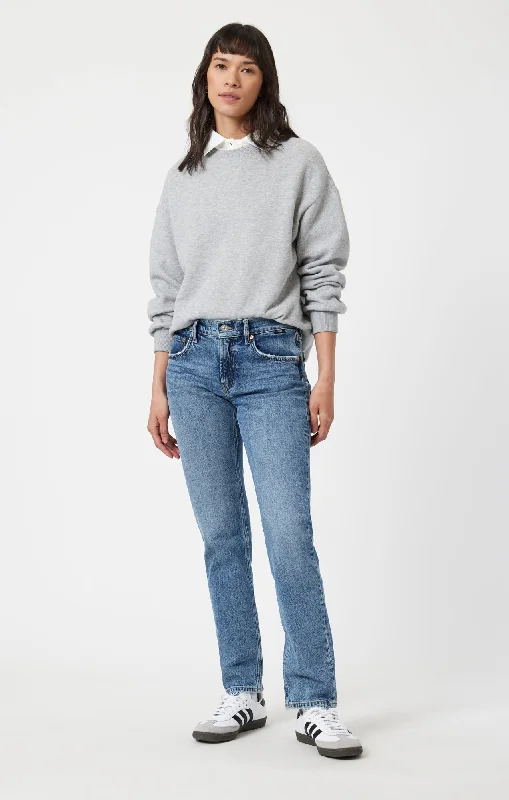 Embroidered Denim Top with Intricate PatternsMIRELLA STRAIGHT LEG IN MID BRUSHED CLASSIC BLUE