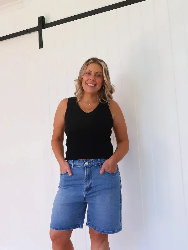 Denim Top for a Beachside Picnic with a Laid - Back StyleNoah Denim Shorts