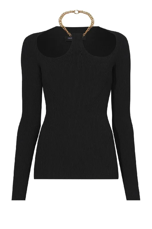 Embroidered Denim Top with Intricate PatternsProenza Schouler Viscose Knit Top - Black