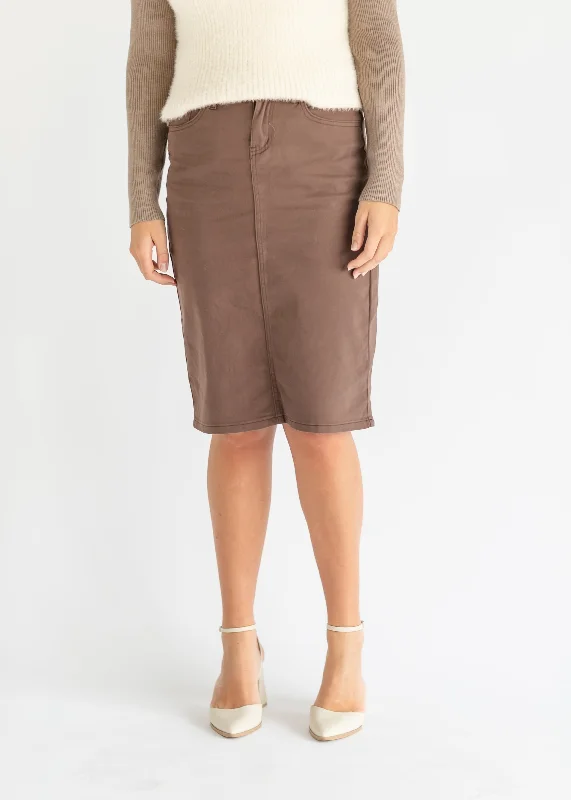 Denim skirts with crop tops for a trendy styleRemi Denim Midi Skirt
