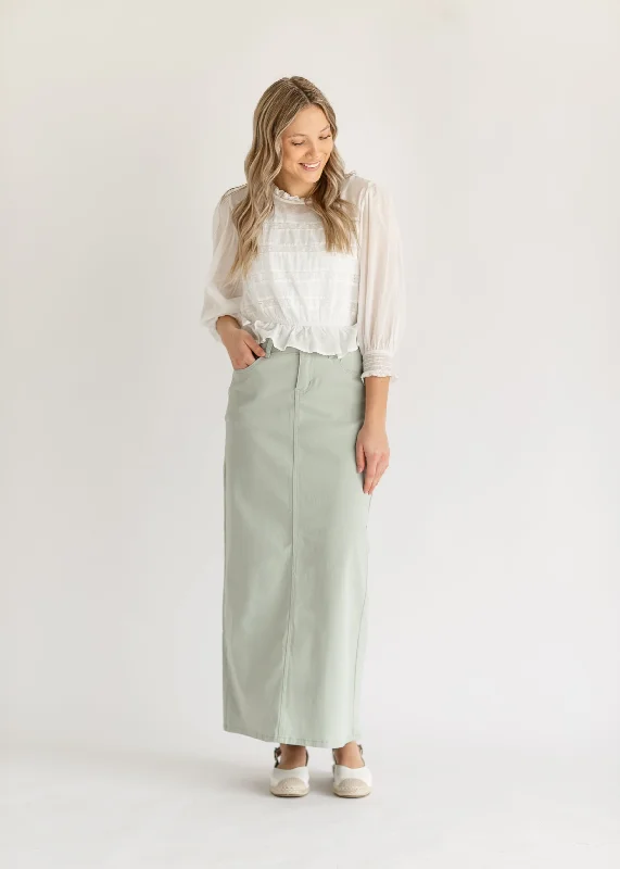 Black denim skirts for a versatile optionStella Sage Denim Maxi Skirt - FINAL SALE