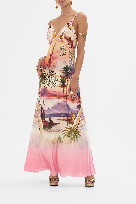 Maxi dresses with a keyhole back for a sexy detailV NECK FULL LENGTH BIAS SLIP DRESS MILLAS GOT MAIL Maxi dresses with a keyhole back for a sexy detailV NECK FULL LENGTH BIAS SLIP DRESS MILLAS GOT MAIL