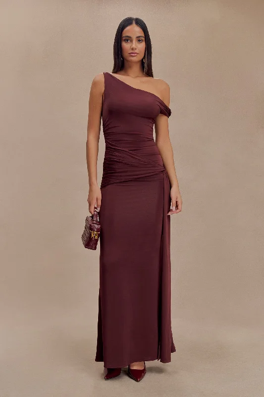 Cotton maxi dresses for a comfortable and everyday - wear optionAisnley Slinky Fishtail Maxi Dress - Mahogany