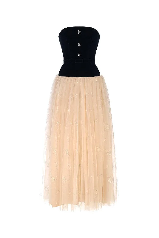 Metallic maxi dresses for a glamorous New Year's Eve partyAllure Strapless Gathered Tulle Ankle Length Dress Metallic maxi dresses for a glamorous New Year's Eve partyAllure Strapless Gathered Tulle Ankle Length Dress