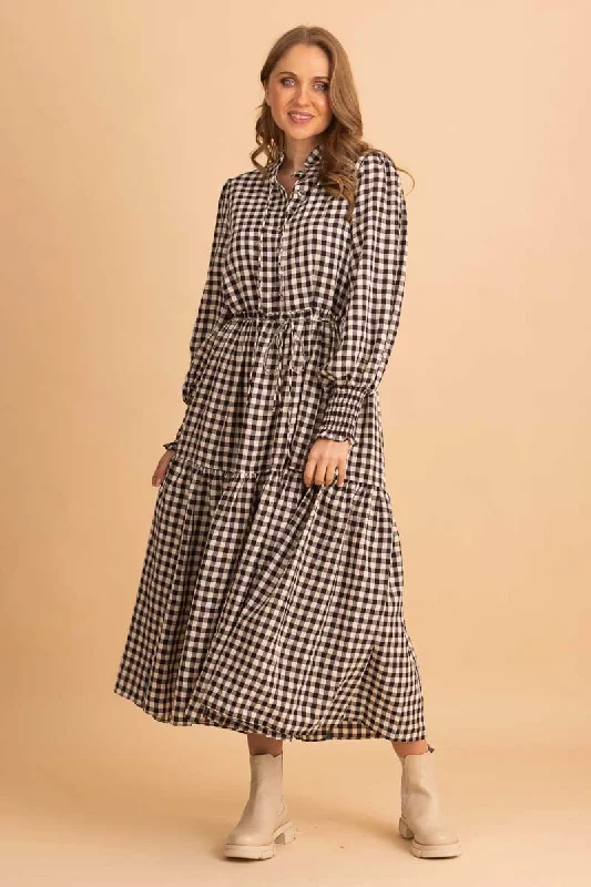 Strapless maxi dresses for a beachside vacationAnnaleise Dress Black Check