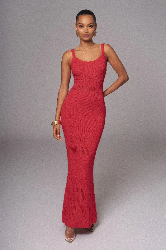 Maxi dresses with tassel accents for a fun and lively touchBerry Palm Springs Knit Maxi Dress