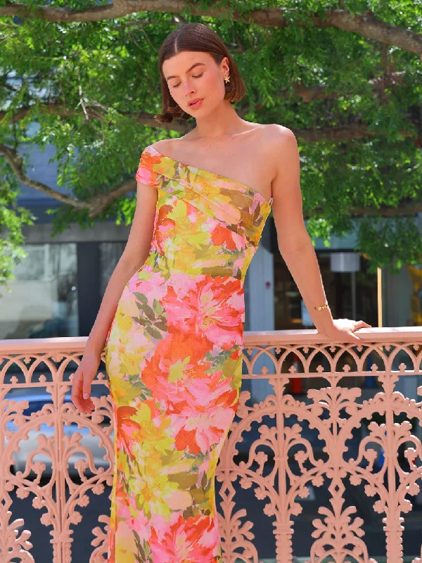 Maxi dresses with a halter neck for a stylish and sophisticated choiceBy Nicola Paloma Sleeveless Mesh Maxi Dress in Floral Confetti