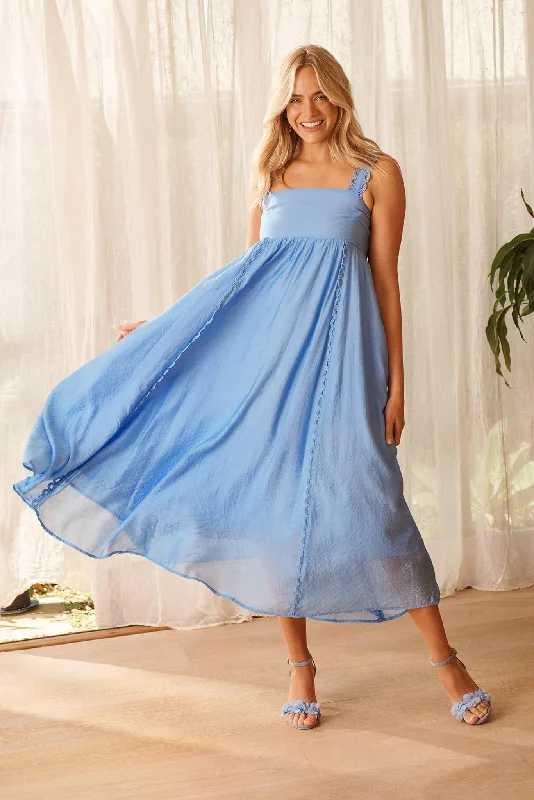 Maxi dresses with a button - down front for a classic lookCailene Maxi Sundress in Blue Maxi dresses with a button - down front for a classic lookCailene Maxi Sundress in Blue