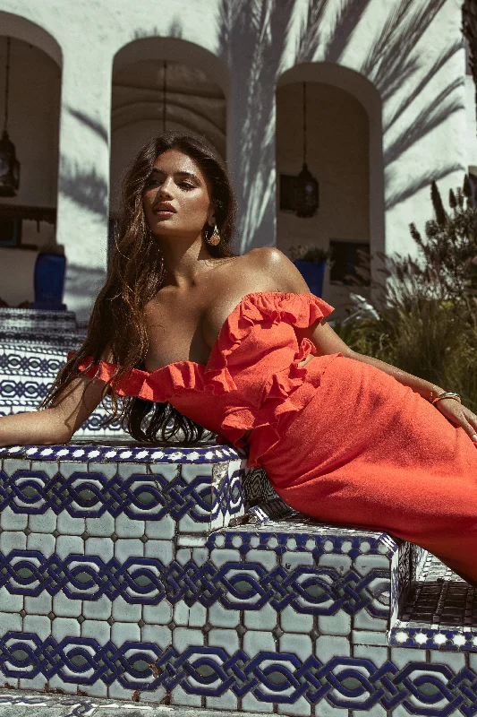 Cotton maxi dresses for a comfortable and everyday - wear optionCoral Brighter Days Linen Maxi Dress