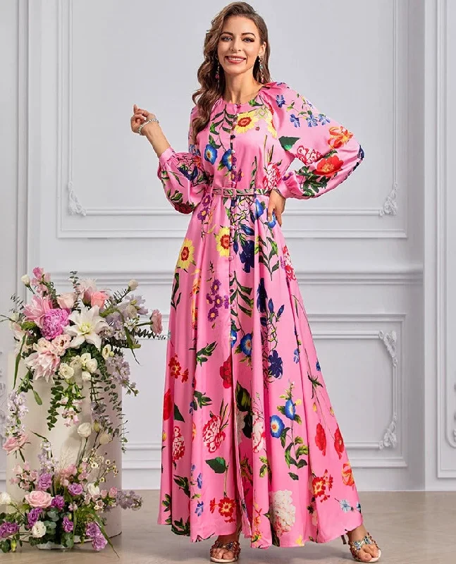 Maxi dresses with embroidered floral motifs for a unique designDRESS STYLE  - SY1043