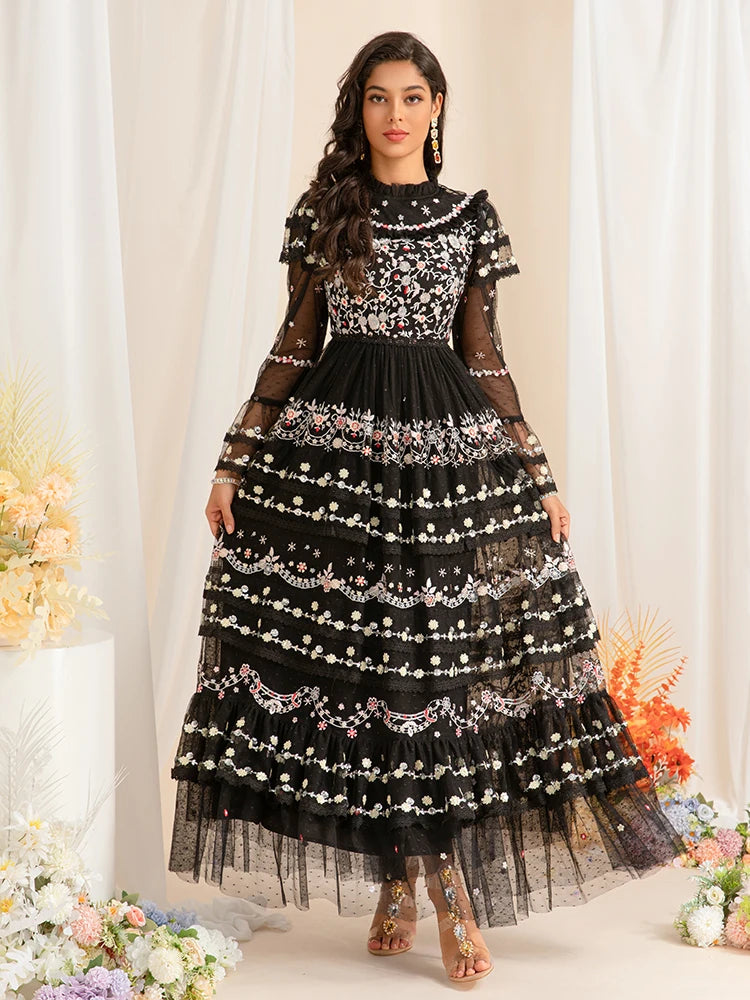 Maxi dresses with beaded embellishments for a fancy and luxurious eventDRESS STYLE  - SY1332