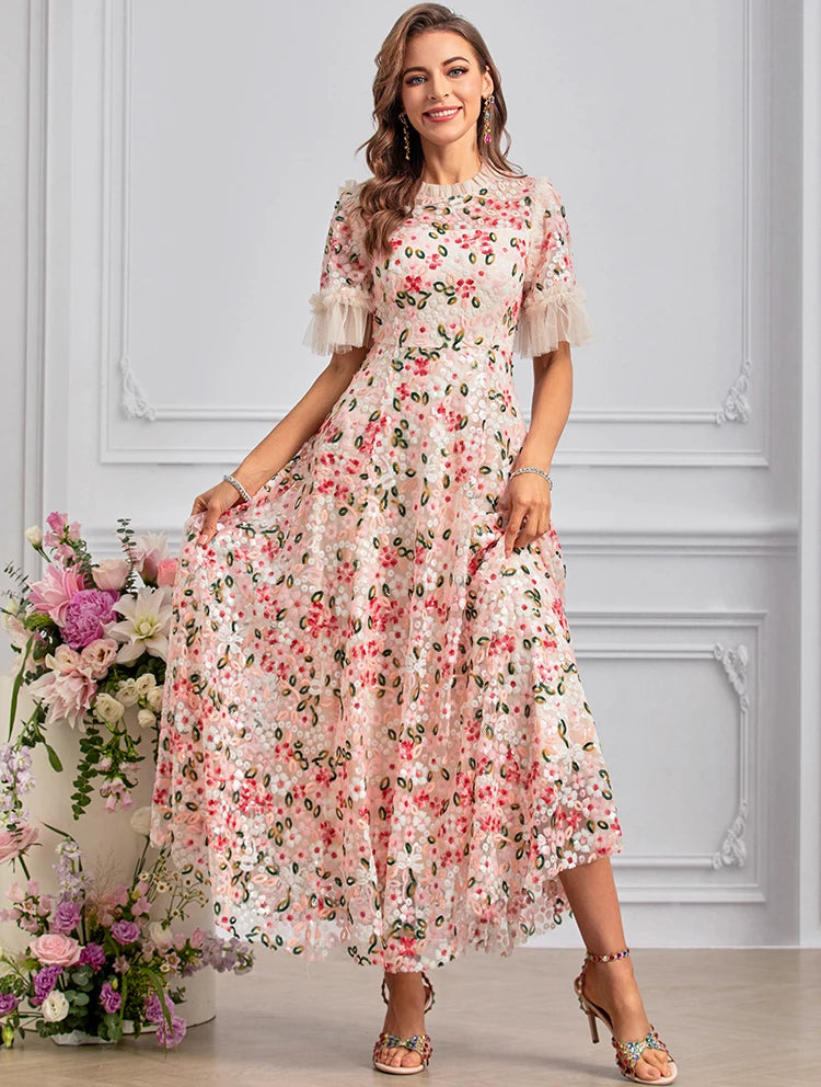 Maxi dresses with polka dot prints for a playful styleDRESS STYLE  - SY1437