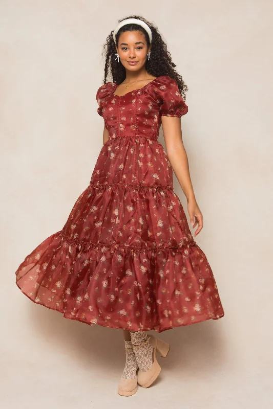 Floral print maxi dresses for summer garden partiesEver After Dress in Red