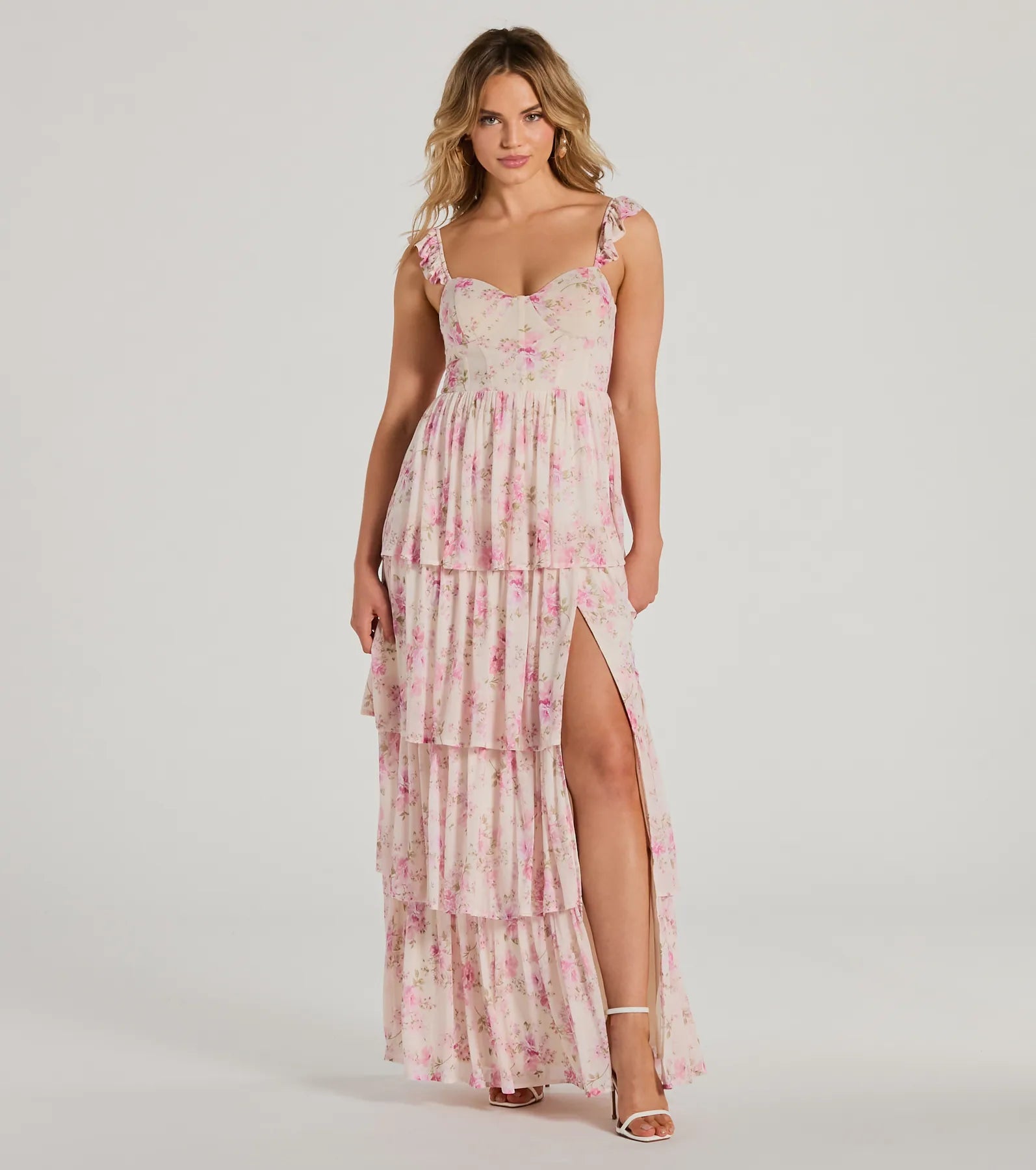 Sequined maxi dresses for formal evening galasGwen Sweetheart Ruffle Floral A-Line Formal Dress Sequined maxi dresses for formal evening galasGwen Sweetheart Ruffle Floral A-Line Formal Dress
