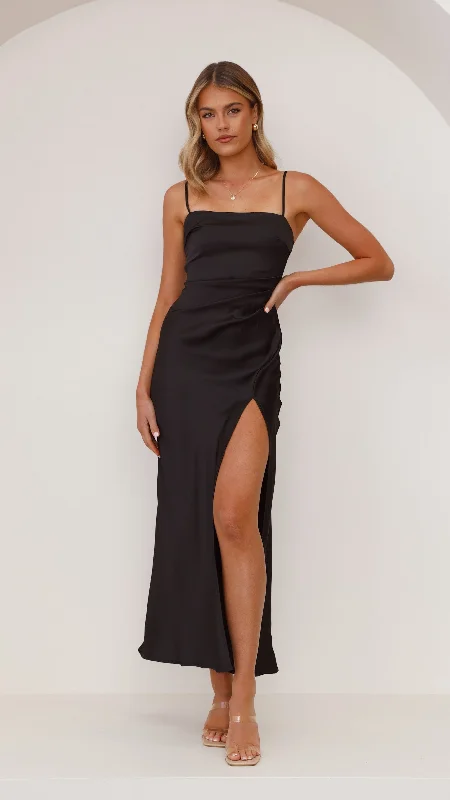 Maxi dresses with tassel accents for a fun and lively touchIlana Maxi Dress - Black