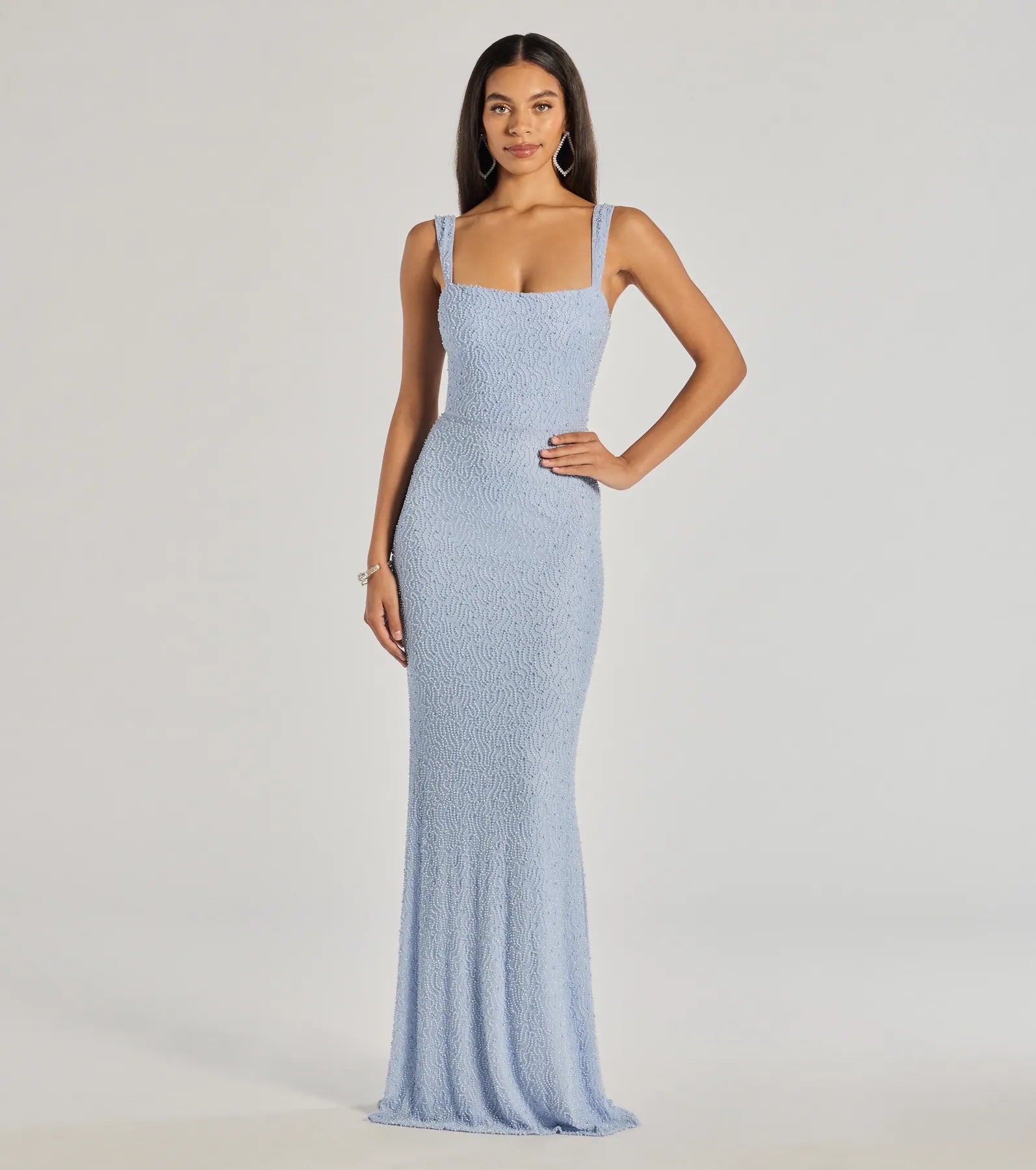 Maxi dresses with cut - out details on the sides for a modern edgeKimia Long Beaded Lace-Up Mermaid Dress Maxi dresses with cut - out details on the sides for a modern edgeKimia Long Beaded Lace-Up Mermaid Dress