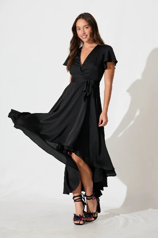Maxi dresses with one - shoulder designs for a stylish and asymmetric lookLoulou Maxi Dress In Black Satin Maxi dresses with one - shoulder designs for a stylish and asymmetric lookLoulou Maxi Dress In Black Satin