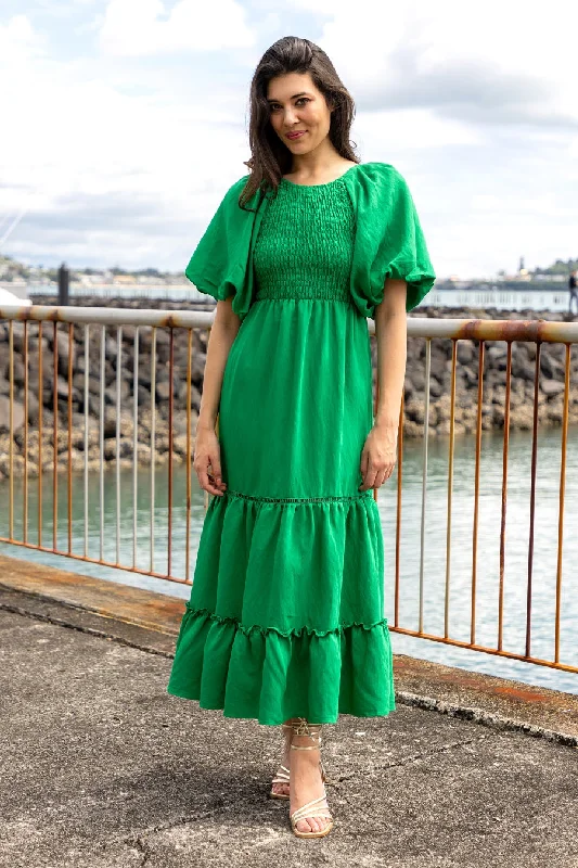 Linen maxi dresses for a breathable and lightweight summer optionLydia Maxi Dress Green Linen maxi dresses for a breathable and lightweight summer optionLydia Maxi Dress Green