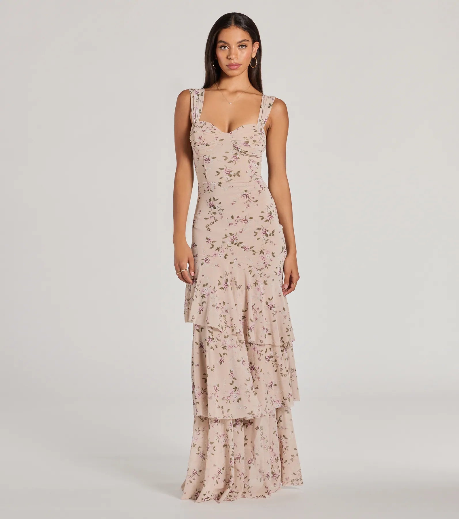 Velvet maxi dresses with long sleeves for winter weddingsMelonie Corset Ruffled Mermaid Floral Formal Dress Velvet maxi dresses with long sleeves for winter weddingsMelonie Corset Ruffled Mermaid Floral Formal Dress