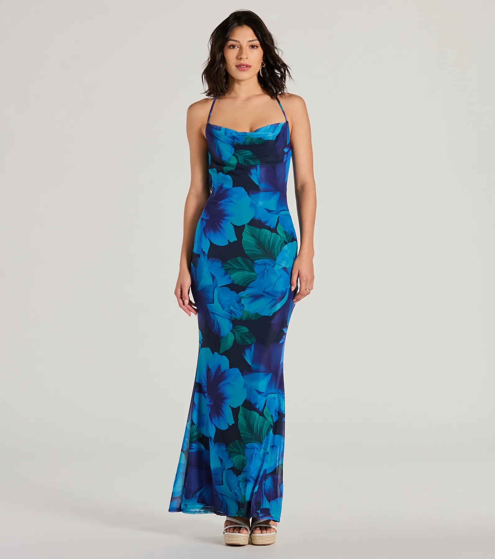 Maxi dresses with pom - pom trims for a playful and festive lookOcean Breeze Cowl Neck Low Back Tropical Maxi Dress Maxi dresses with pom - pom trims for a playful and festive lookOcean Breeze Cowl Neck Low Back Tropical Maxi Dress