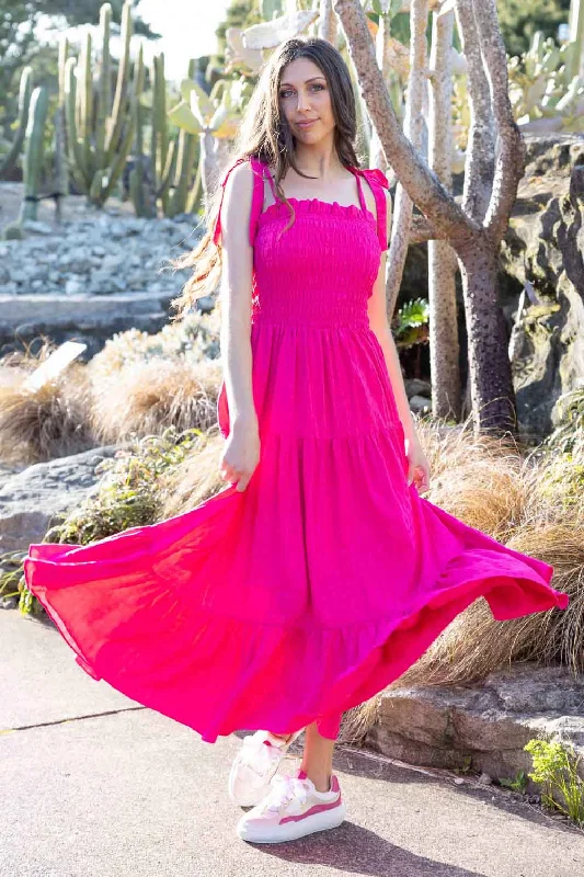 Maxi dresses with beaded embellishments for a fancy and luxurious eventOpal Maxi Dress Pink