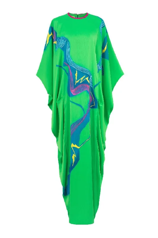 Maxi dresses with ribbed textures for a unique and tactile lookSilas Straight Round Neck Satin Crepe Floor Length Dress