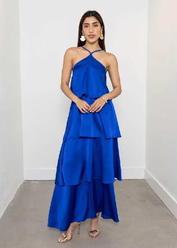 Maxi dresses with pom - pom trims for a playful and festive lookSofia Suriana Dress - Electric Blue ***FINAL SALE***