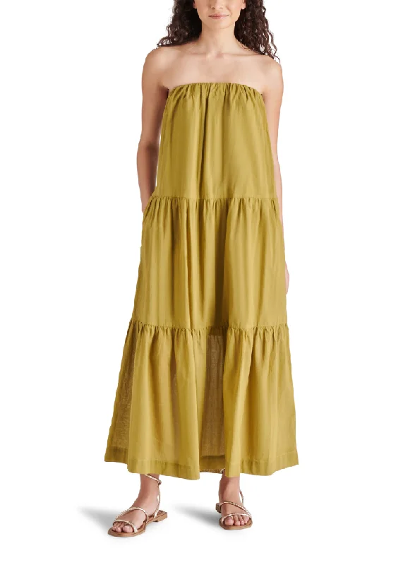 Maxi dresses with a button - down front for a classic lookSteve Madden Oceane Dress- Green Moss ***FINAL SALE***
