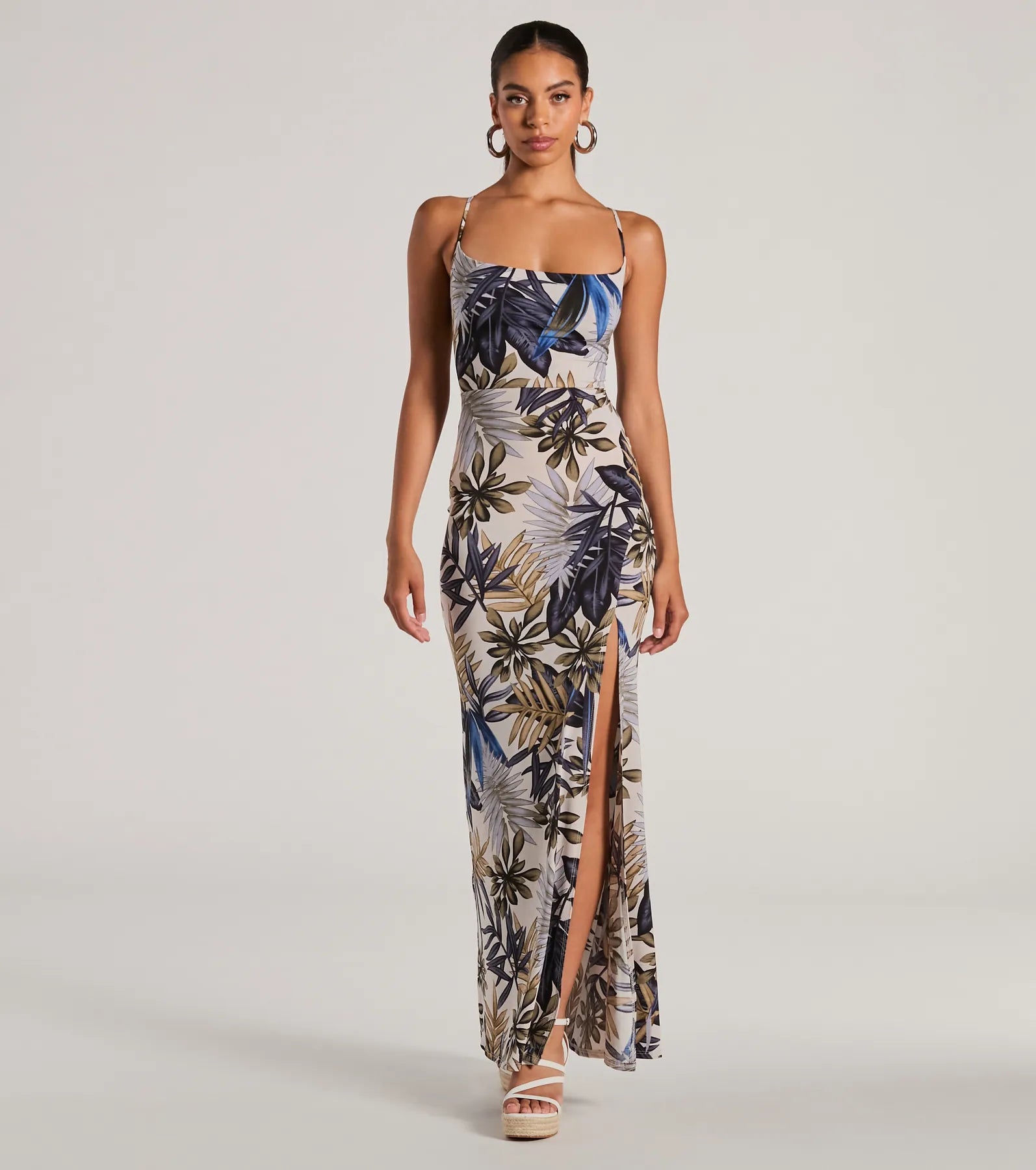 Maxi dresses with one - shoulder designs for a stylish and asymmetric lookSummer Vacay Lace-Up Tropical Maxi Dress Maxi dresses with one - shoulder designs for a stylish and asymmetric lookSummer Vacay Lace-Up Tropical Maxi Dress