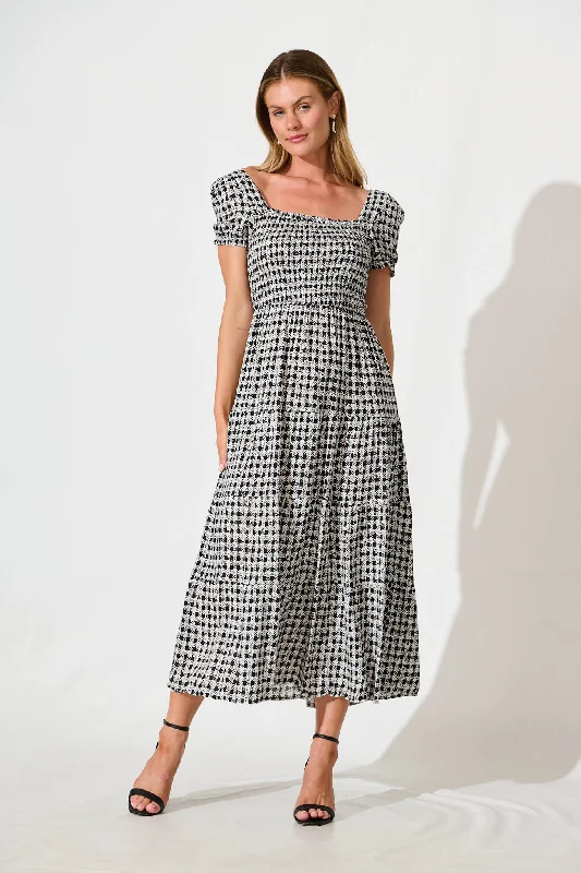 Sequined maxi dresses for formal evening galasTake Me Out Maxi Dress in Black Gingham Check