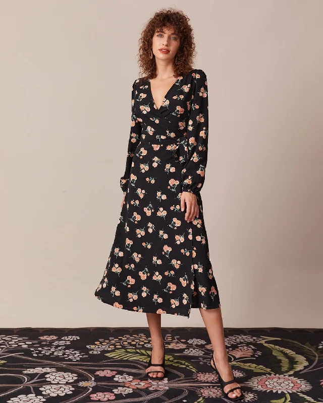 Maxi dresses with an empire waist for a flattering fit on all body typesThe Black V Neck Floral Wrap Midi Dress Maxi dresses with an empire waist for a flattering fit on all body typesThe Black V Neck Floral Wrap Midi Dress