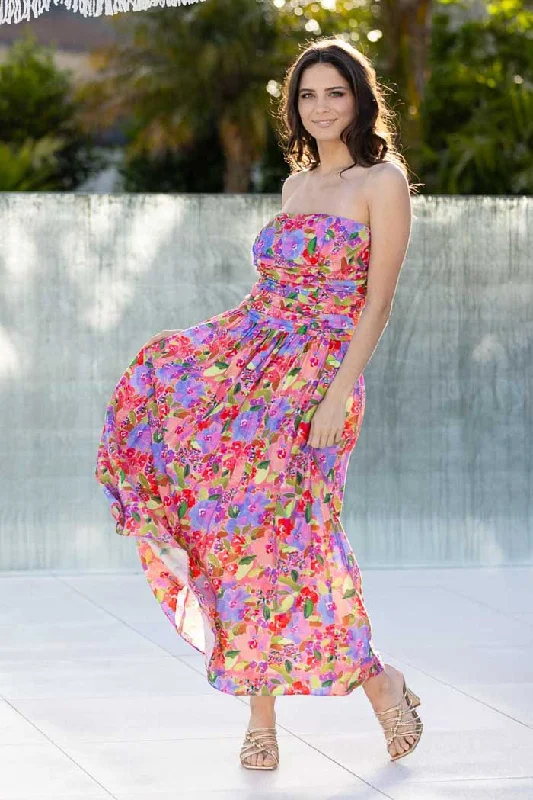 Floral print maxi dresses for summer garden partiesVerity Dress Pink Floral