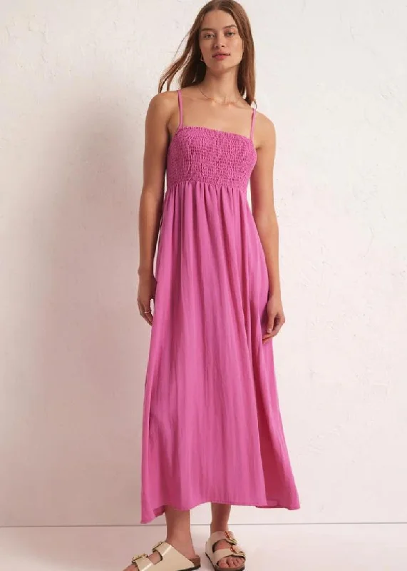 Metallic maxi dresses for a glamorous New Year's Eve partyZ Supply Beachside Midi Dress - Heartbreaker Pink ***FINAL SALE***