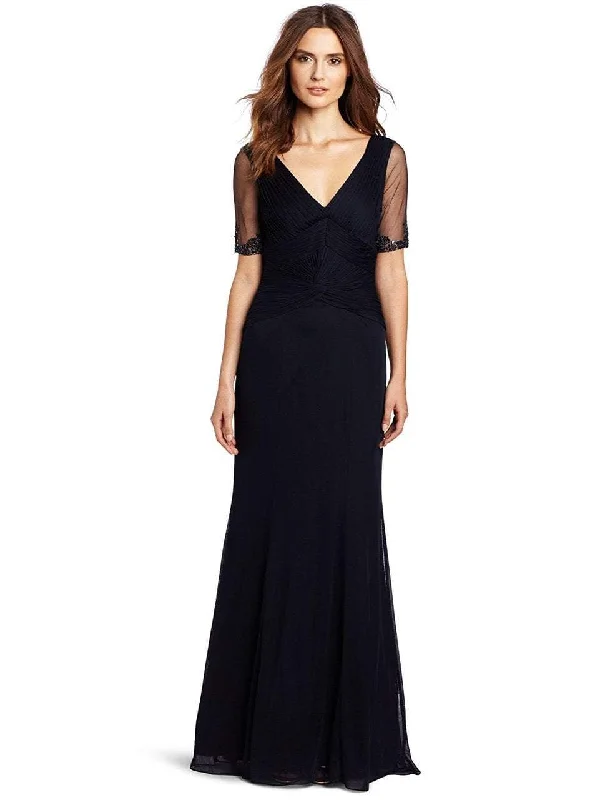 Wedding guest dresses with fringe accents for a bohemian - inspired weddingAdrianna Papell - Ruched V-Neck Dress 81870060