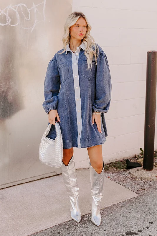 Mini dresses with pleated skirts for a classic lookAfternoon Date Denim Mini Dress in Blue Mini dresses with pleated skirts for a classic lookAfternoon Date Denim Mini Dress in Blue