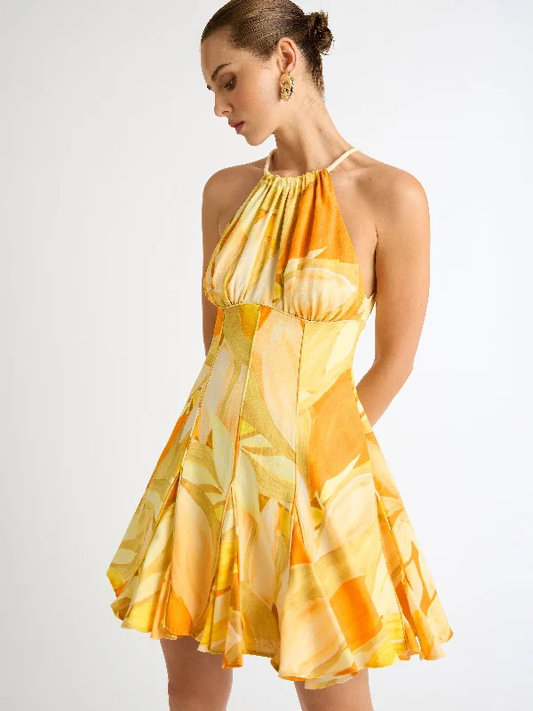 Polyester mini dresses for easy careAMBER LEAVES MINI DRESS