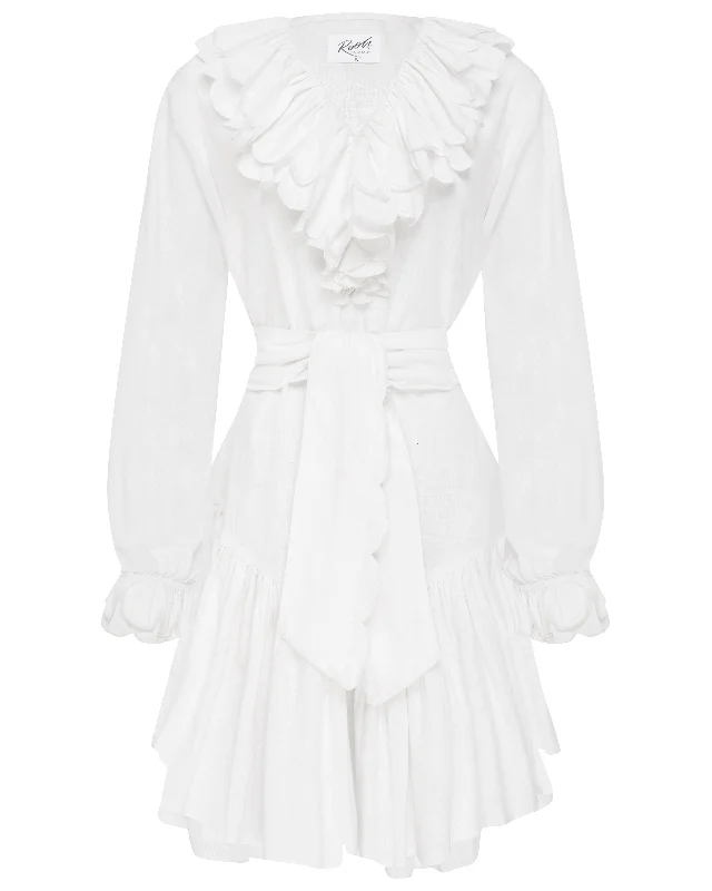 Mini dresses with empire waists for a flattering fitAurora | White