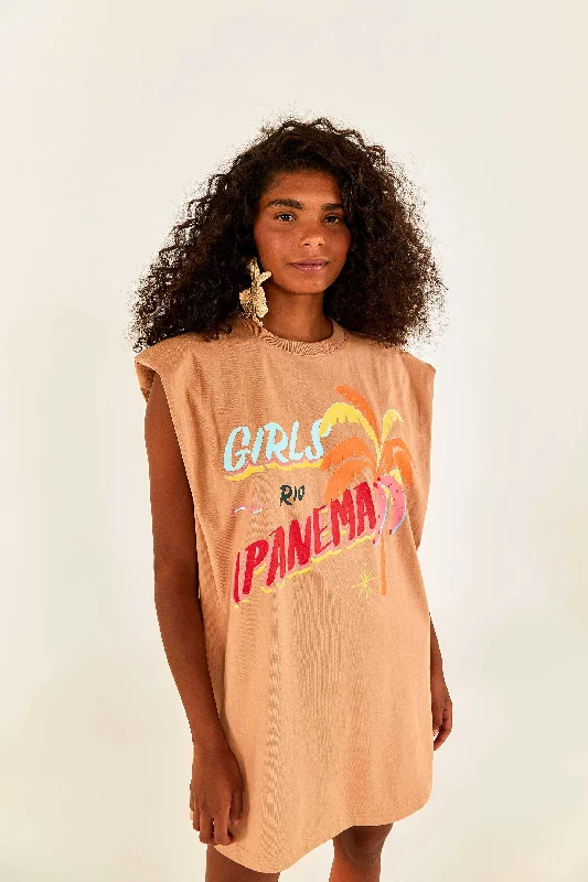 Mini dresses with spaghetti straps for a delicate lookBrown Rio Ipanema T-Shirt Dress