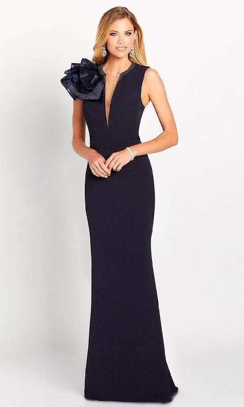 Wedding guest dresses with tiered skirts for a feminine lookCameron Blake 119645 - Ruffled Shoulder Formal Gown
