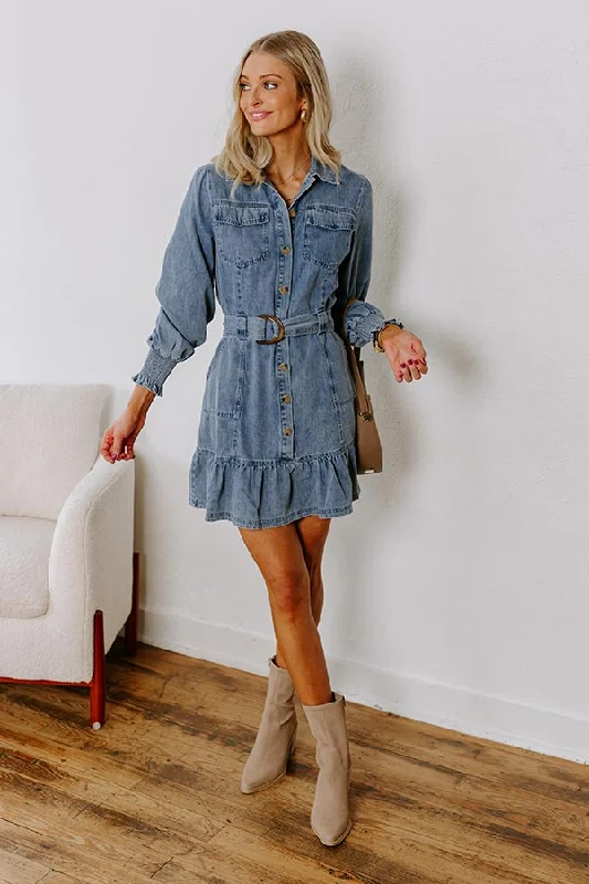 Satin mini dresses for a luxurious feelCappuccino Please Denim Mini Dress