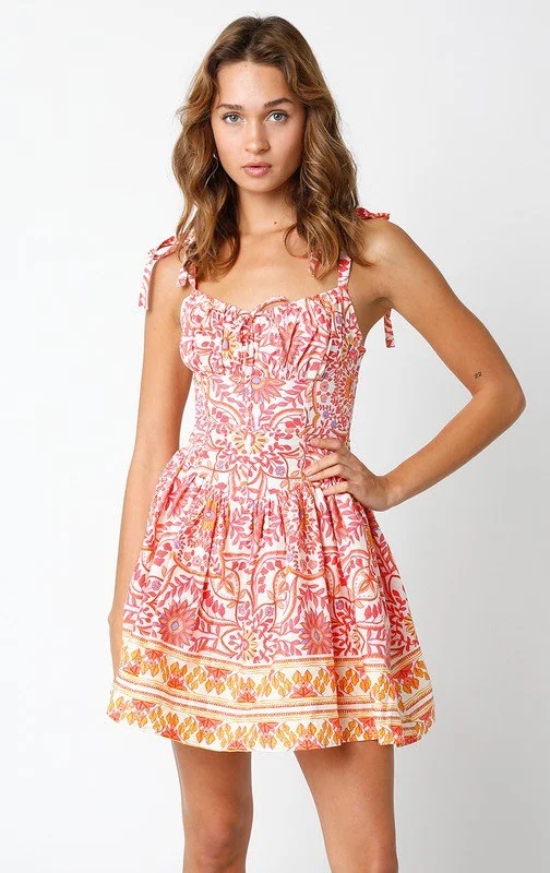 Satin mini dresses for a luxurious feelChateau Orange Floral Bustier Dress
