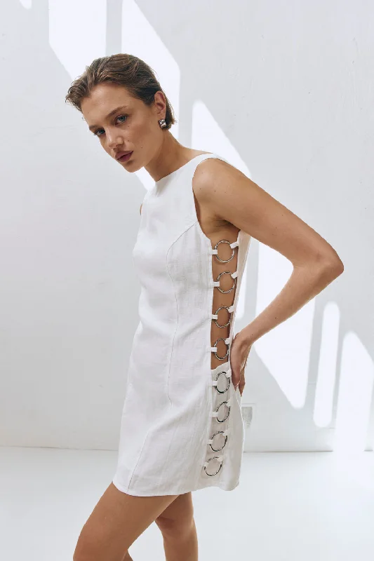 Mini dresses with tassel accents for a fun touchDiscoteca Mini Dress White