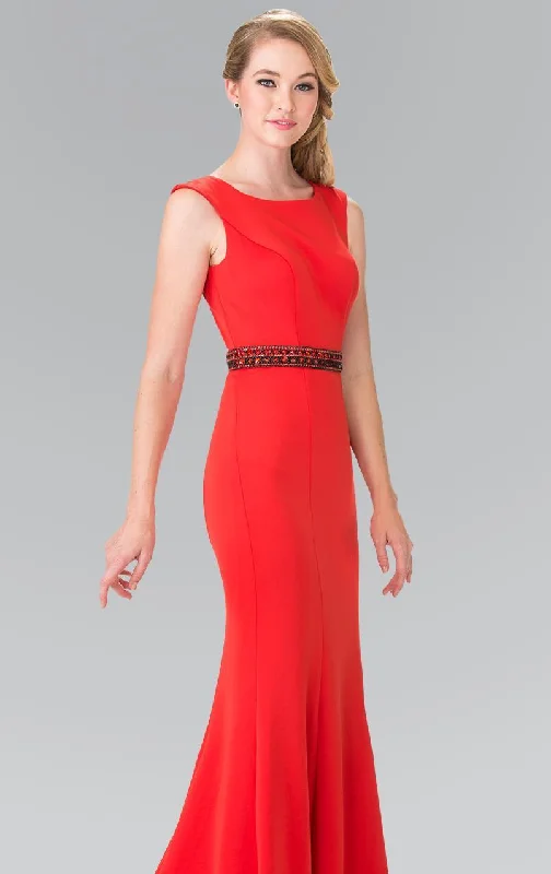A - line cocktail wedding guest dresses in pastel colorsElizabeth K - GL2306 Sleeveless Jewel Long Dress