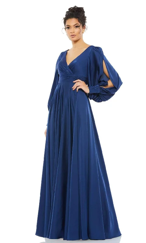 Polka - dot - printed wedding guest dresses with short sleevesIeena Duggal - 67847 Bishop Sleeve Mother of the Groom Gown