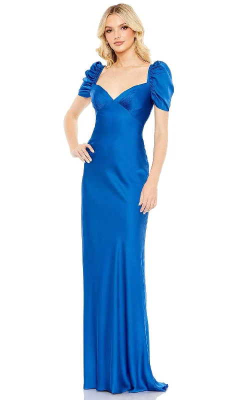 Printed wedding guest dresses with tropical motifs for beach weddingsIeena Duggal 68332 - Puff Sleeve Fitted Bodice Evening Dress