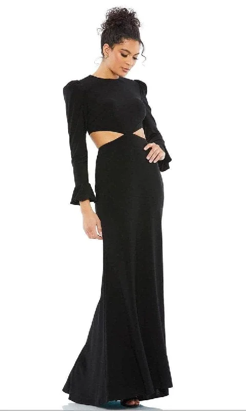 Wedding guest dresses with tiered skirts for a feminine lookIeena Duggal - Long Sleeve Cutout Evening Dress 67944
