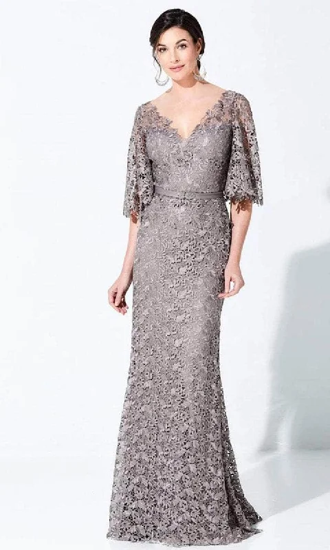Maxi wedding guest dresses with floral prints for summer weddingsIvonne D - 220D29 Embroidered V-neck Formal Dress