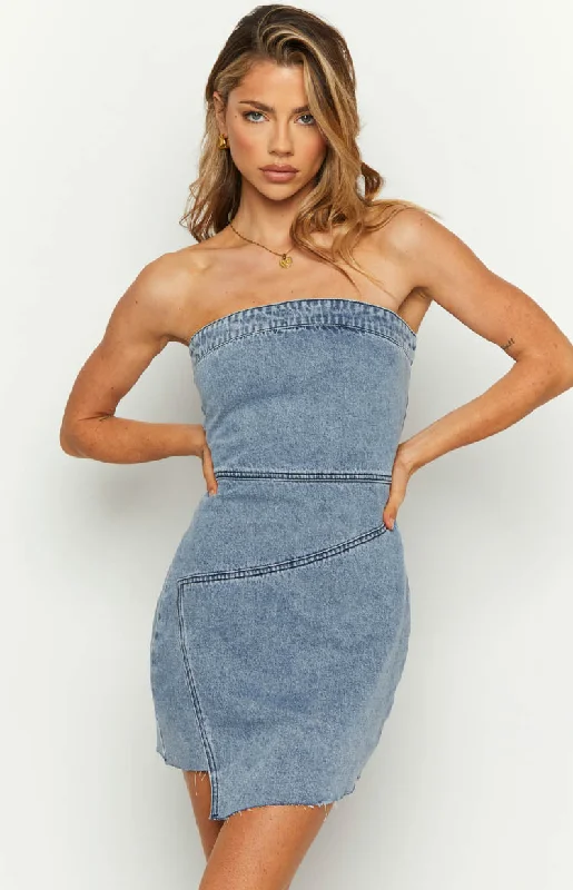 Mini dresses with beaded embellishments for a fancy eventJasmine Mid Wash Denim Wrap Front Mini Dress Mini dresses with beaded embellishments for a fancy eventJasmine Mid Wash Denim Wrap Front Mini Dress