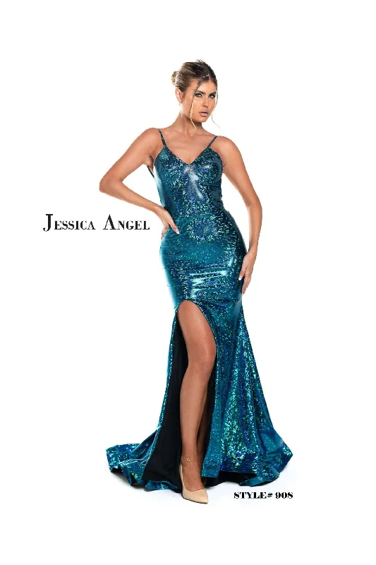 Wedding guest dresses with pom - pom trims for a playful lookJessica Angel Spaghetti Strap Formal Long Dress 908 Wedding guest dresses with pom - pom trims for a playful lookJessica Angel Spaghetti Strap Formal Long Dress 908