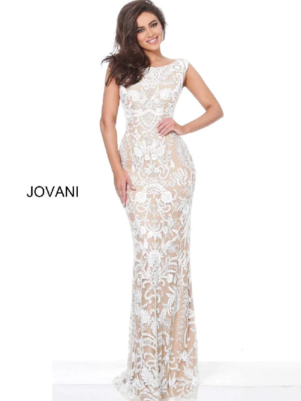 Strapless wedding guest dresses with rhinestone - studded bodicesJovani 62915 Long Formal Dress